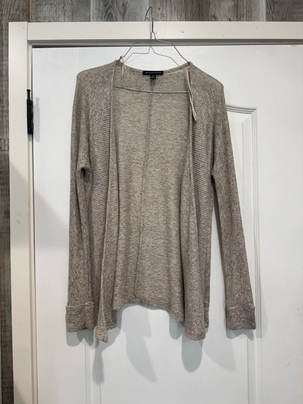American Eagle Outfitters Heathered Taupe Open-Front Cardigan - Picture 1 of 2